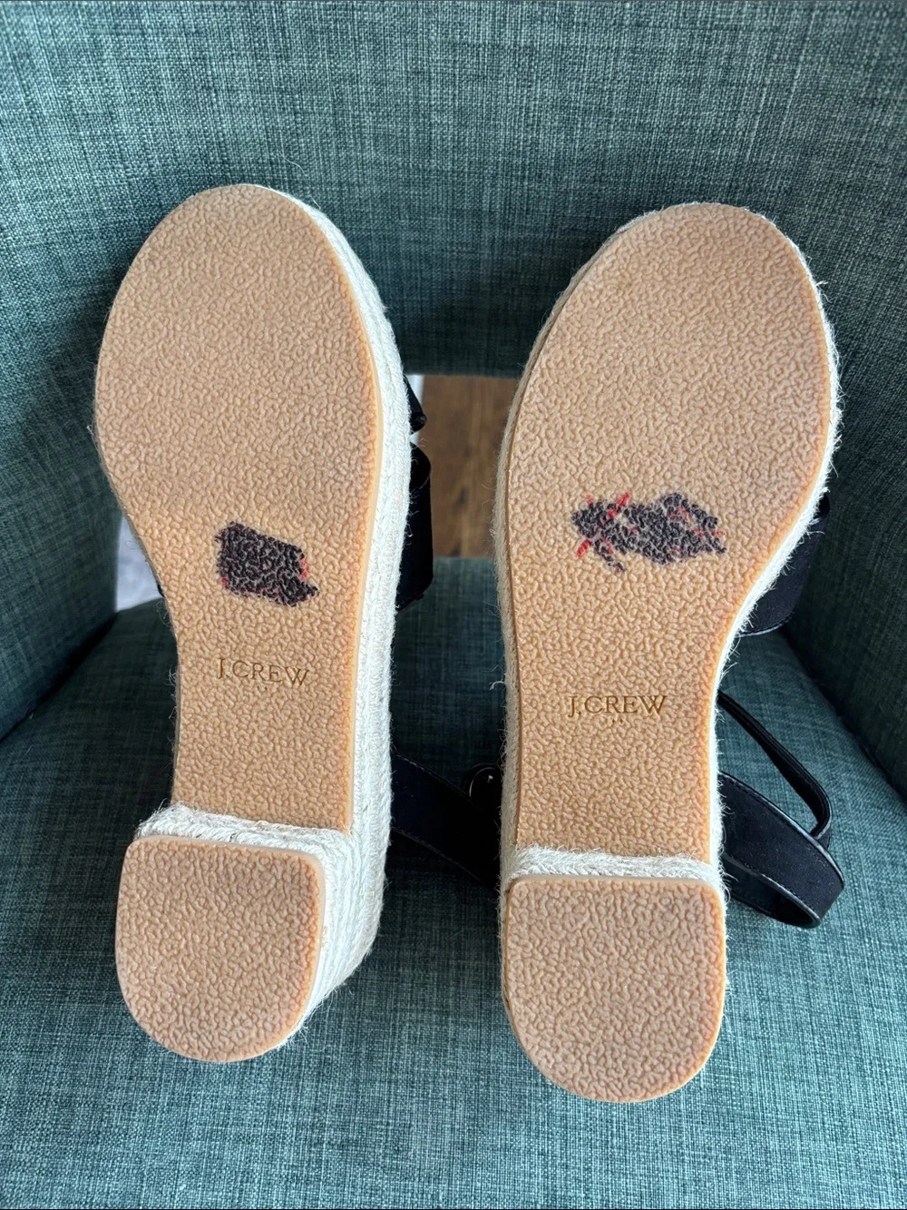 J. Crew black suede Espadrille Platform heels Sandals Classic Women’s 7.5 Summer